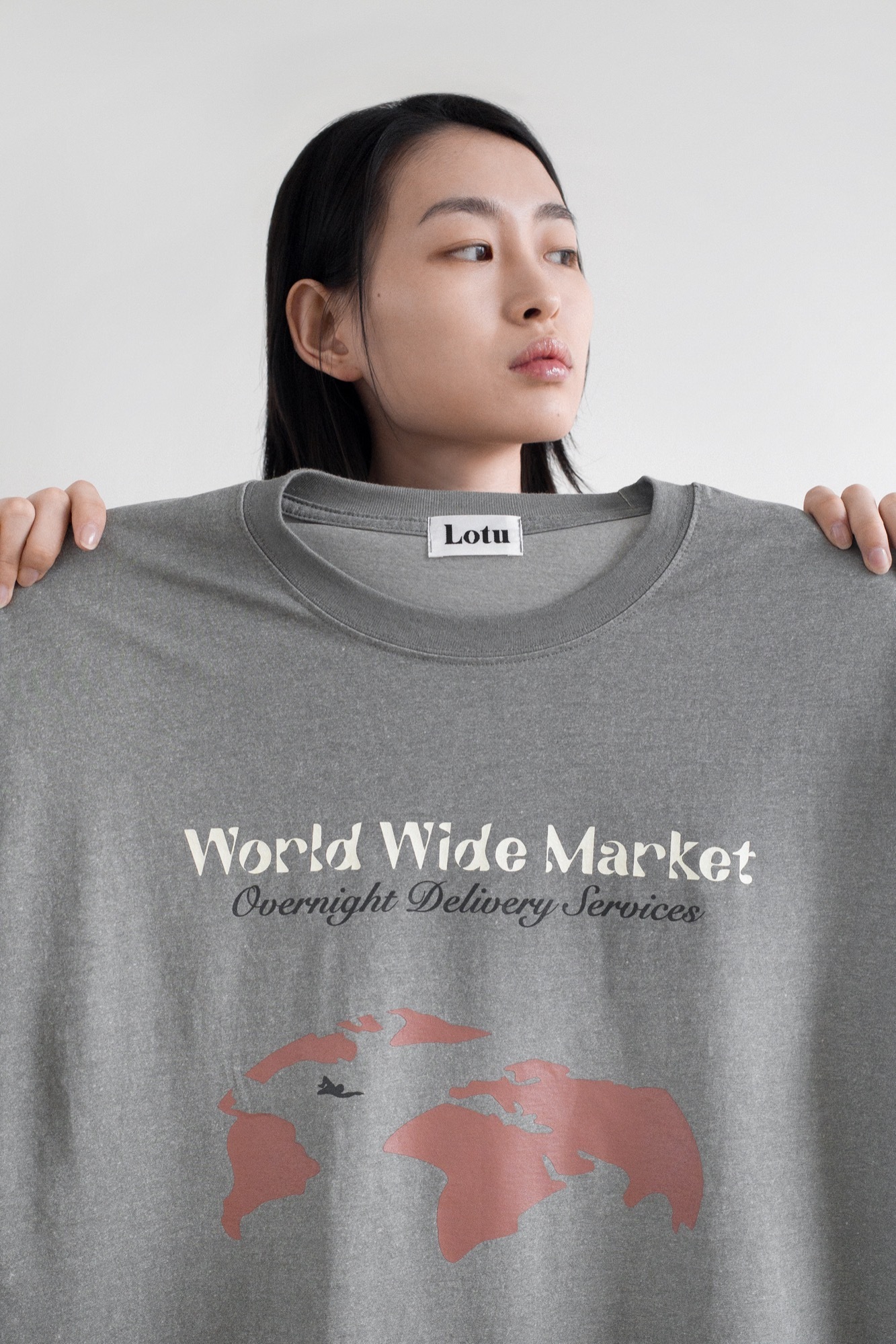World wide market half t shirt, Grey